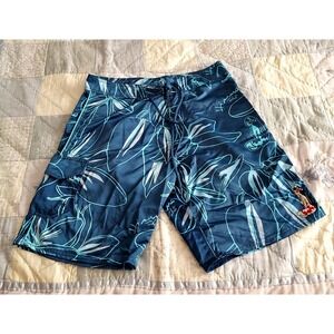 NWOT Hinano Tahiti Board Shorts Men's 34 Embroidered Cargo Pocket Can Opener